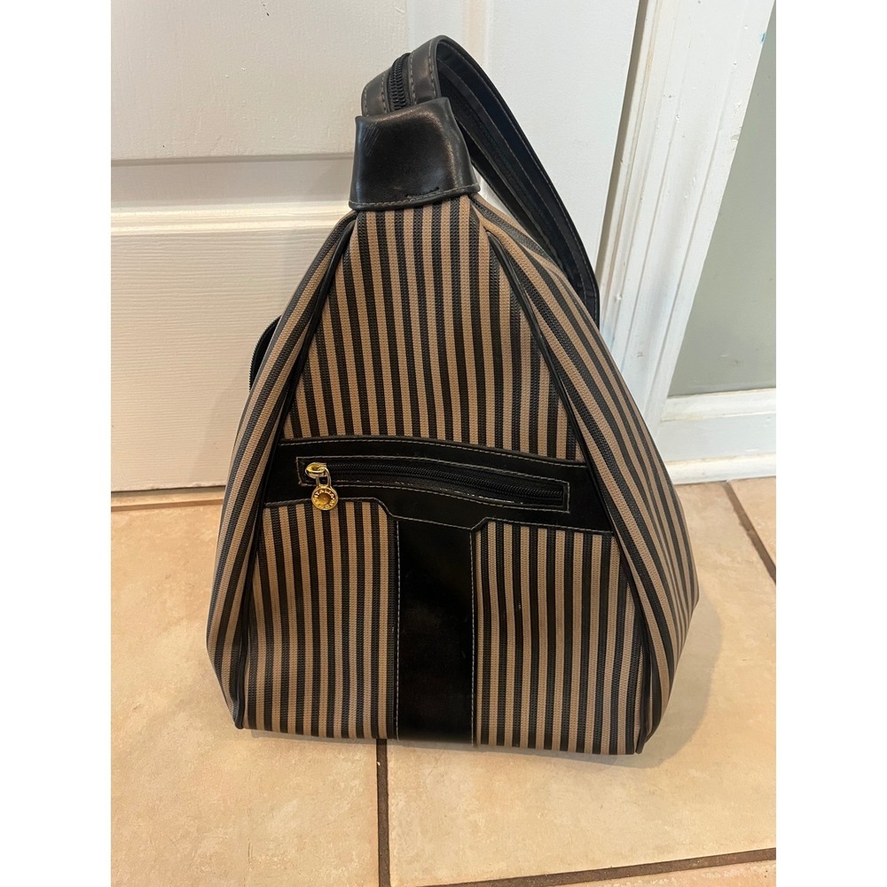 VTG90s Pequin Stripe style Teardrop Backpack Triangle Sling Convertible Strap‎